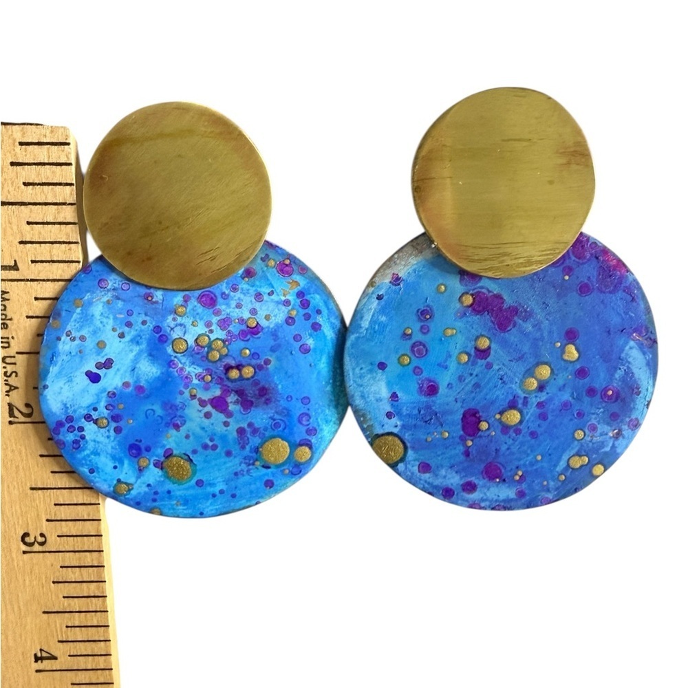 Sibilia "splatter painted" Disco designs Earrings - Picture 3 of 4